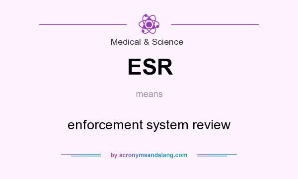 What does ESR mean? It stands for enforcement system review