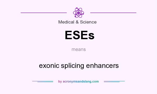 What does ESEs mean? It stands for exonic splicing enhancers