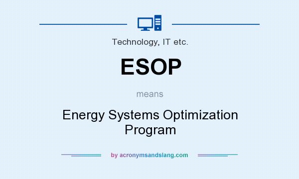 What does ESOP mean? It stands for Energy Systems Optimization Program