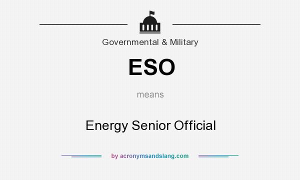 What does ESO mean? It stands for Energy Senior Official