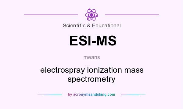 What does ESI-MS mean? It stands for electrospray ionization mass spectrometry