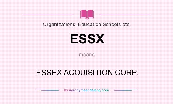 What does ESSX mean? It stands for ESSEX ACQUISITION CORP.