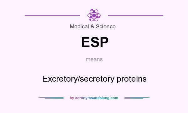 What does ESP mean? It stands for Excretory/secretory proteins