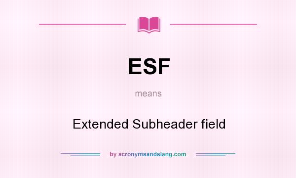 What does ESF mean? It stands for Extended Subheader field