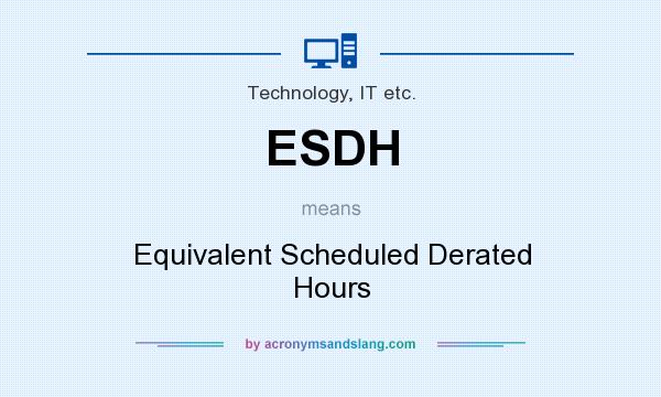 What does ESDH mean? It stands for Equivalent Scheduled Derated Hours