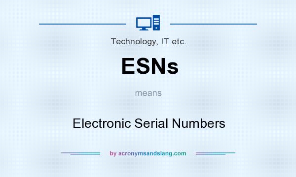 What does ESNs mean? It stands for Electronic Serial Numbers