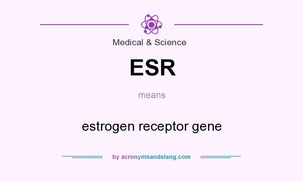 What does ESR mean? It stands for estrogen receptor gene