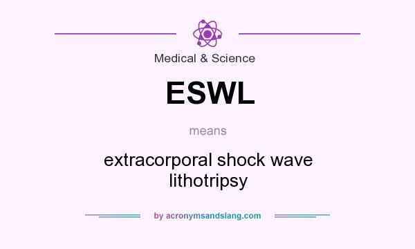 What does ESWL mean? It stands for extracorporal shock wave lithotripsy