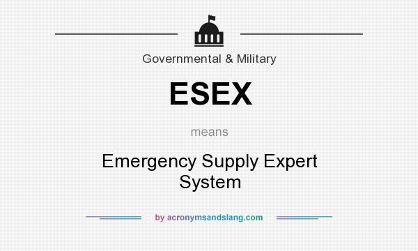 What does ESEX mean? It stands for Emergency Supply Expert System