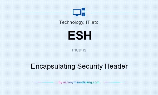 What does ESH mean? It stands for Encapsulating Security Header