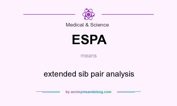 What does ESPA mean? It stands for extended sib pair analysis