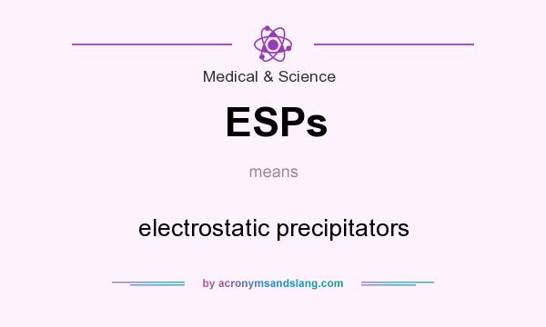 What does ESPs mean? It stands for electrostatic precipitators