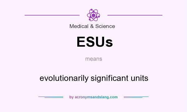 What does ESUs mean? It stands for evolutionarily significant units