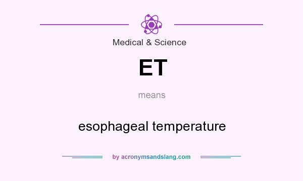 What does ET mean? It stands for esophageal temperature