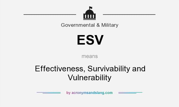 What does ESV mean? It stands for Effectiveness, Survivability and Vulnerability