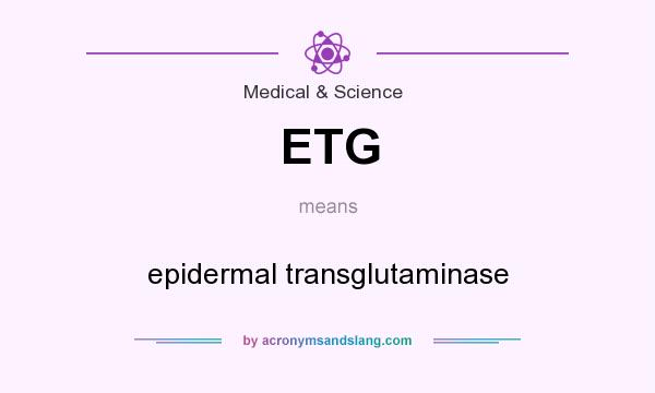 What does ETG mean? It stands for epidermal transglutaminase