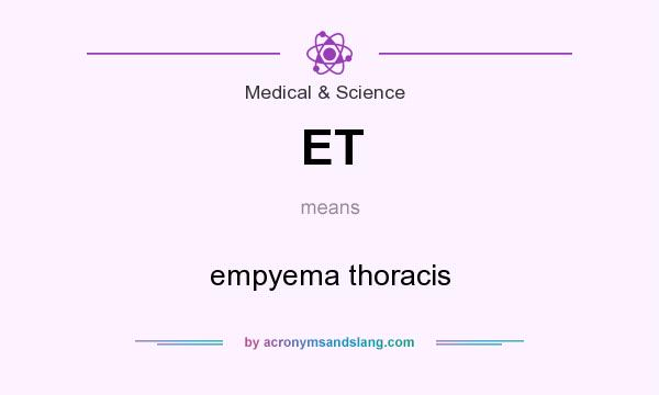 What does ET mean? It stands for empyema thoracis