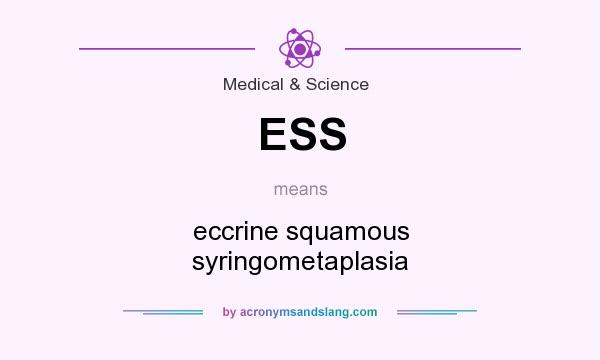 What does ESS mean? It stands for eccrine squamous syringometaplasia