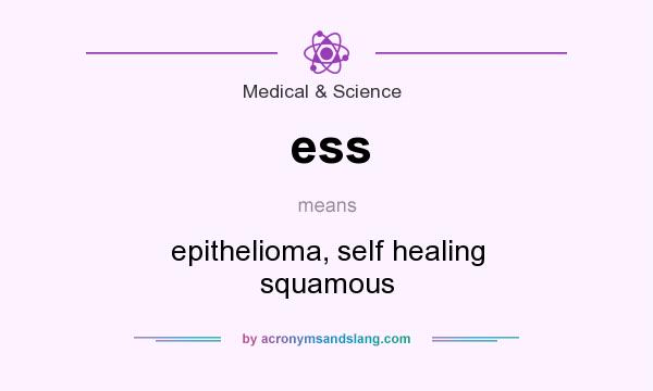 What does ess mean? It stands for epithelioma, self healing squamous