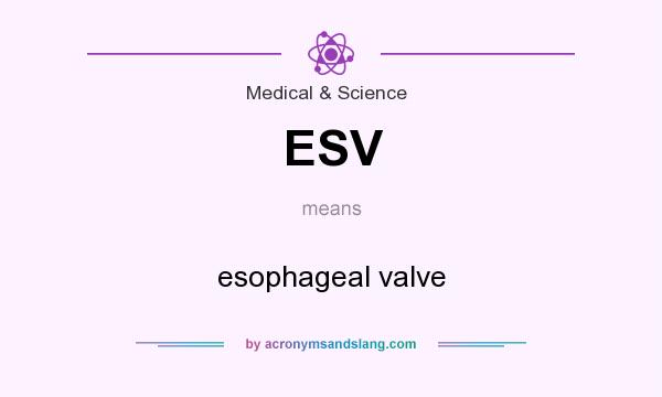 What does ESV mean? It stands for esophageal valve