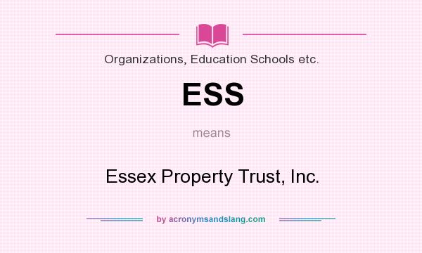 What does ESS mean? It stands for Essex Property Trust, Inc.
