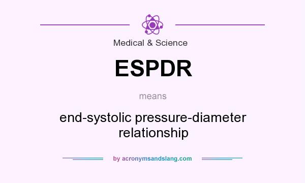 What does ESPDR mean? It stands for end-systolic pressure-diameter relationship