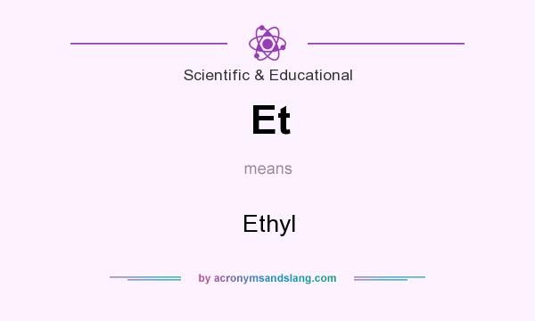 What does Et mean? It stands for Ethyl