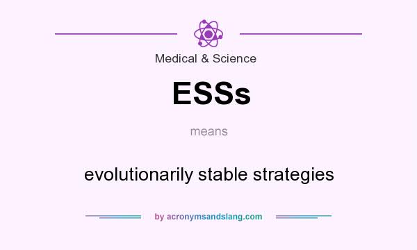 What does ESSs mean? It stands for evolutionarily stable strategies