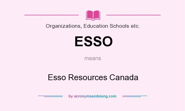 What does ESSO mean? It stands for Esso Resources Canada