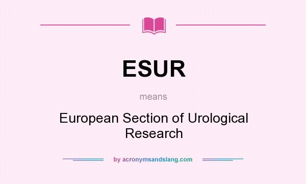 What does ESUR mean? It stands for European Section of Urological Research