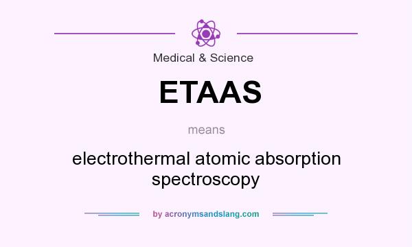 What does ETAAS mean? It stands for electrothermal atomic absorption spectroscopy