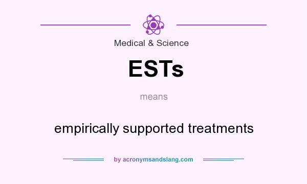 What does ESTs mean? It stands for empirically supported treatments