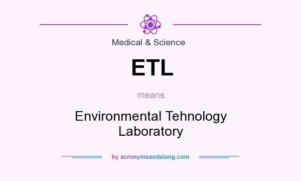 What does ETL mean? It stands for Environmental Tehnology Laboratory