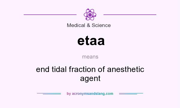 What does etaa mean? It stands for end tidal fraction of anesthetic agent