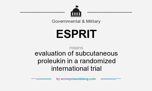 What does ESPRIT mean? It stands for evaluation of subcutaneous proleukin in a randomized international trial