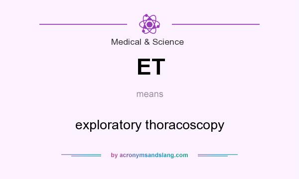 What does ET mean? It stands for exploratory thoracoscopy