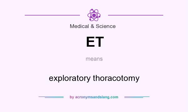 What does ET mean? It stands for exploratory thoracotomy
