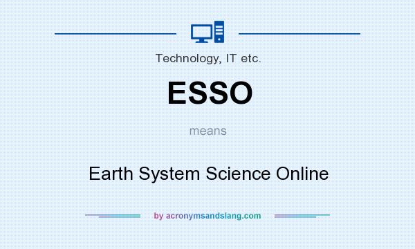 What does ESSO mean? It stands for Earth System Science Online