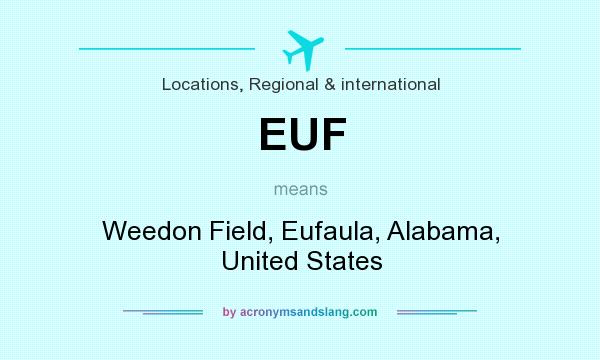 What does EUF mean? It stands for Weedon Field, Eufaula, Alabama, United States