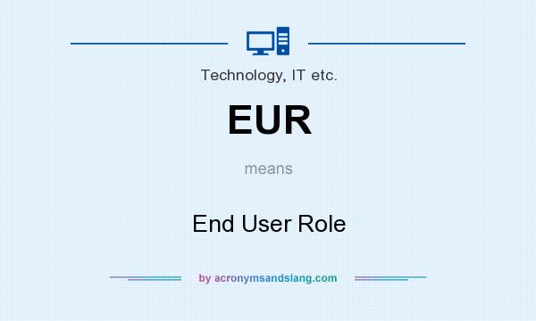 What does EUR mean? It stands for End User Role
