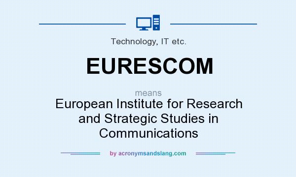 What does EURESCOM mean? It stands for European Institute for Research and Strategic Studies in Communications