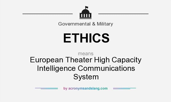 What does ETHICS mean? It stands for European Theater High Capacity Intelligence Communications System