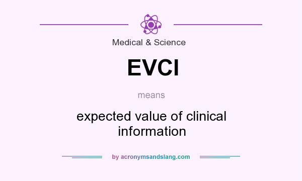 What does EVCI mean? It stands for expected value of clinical information