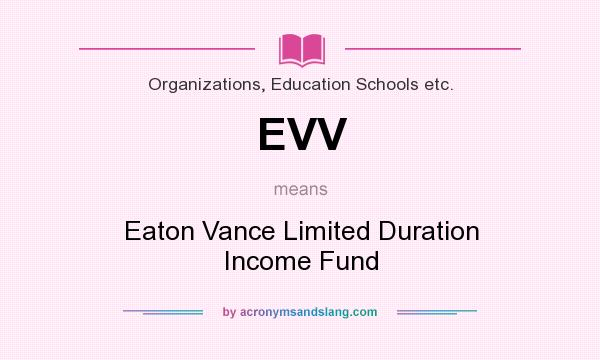 What does EVV mean? It stands for Eaton Vance Limited Duration Income Fund