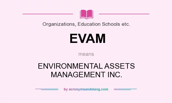 What does EVAM mean? It stands for ENVIRONMENTAL ASSETS MANAGEMENT INC.