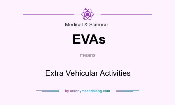 What does EVAs mean? It stands for Extra Vehicular Activities