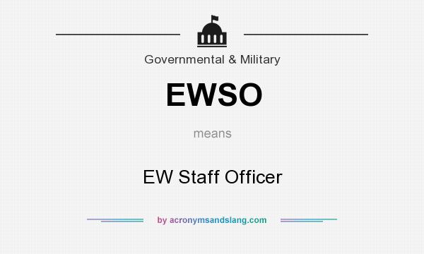What does EWSO mean? It stands for EW Staff Officer