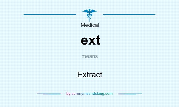 What does ext mean? It stands for Extract