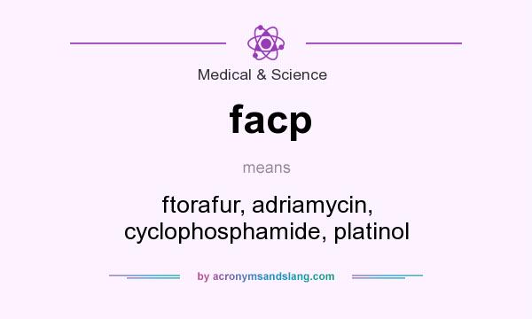 What does facp mean? It stands for ftorafur, adriamycin, cyclophosphamide, platinol