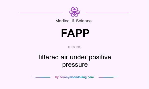What does FAPP mean? It stands for filtered air under positive pressure